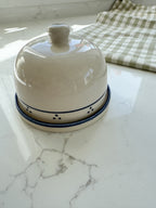 Blue vintage butter dish