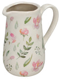 Pink floral ceramic jug