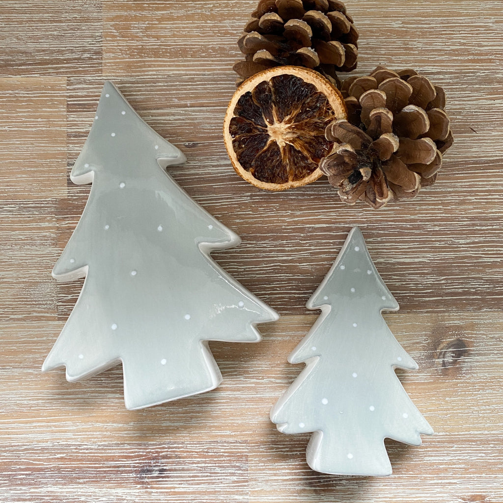 Polka dot ceramic Christmas tree, small