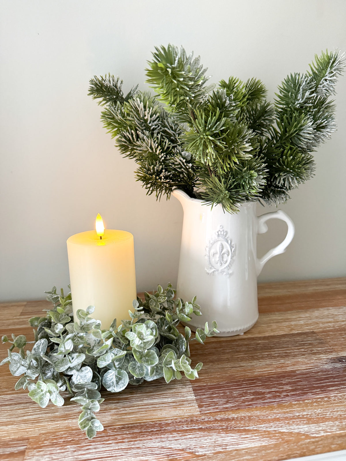 Frosted pine stem