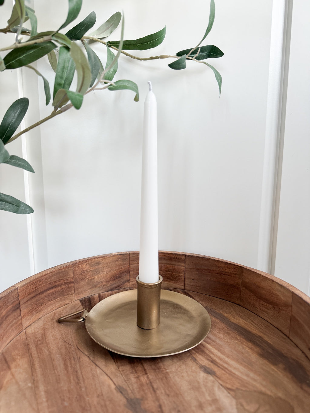 Brass plate candle holder