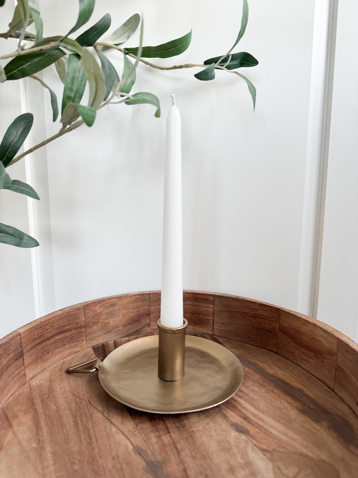 Brass plate candle holder