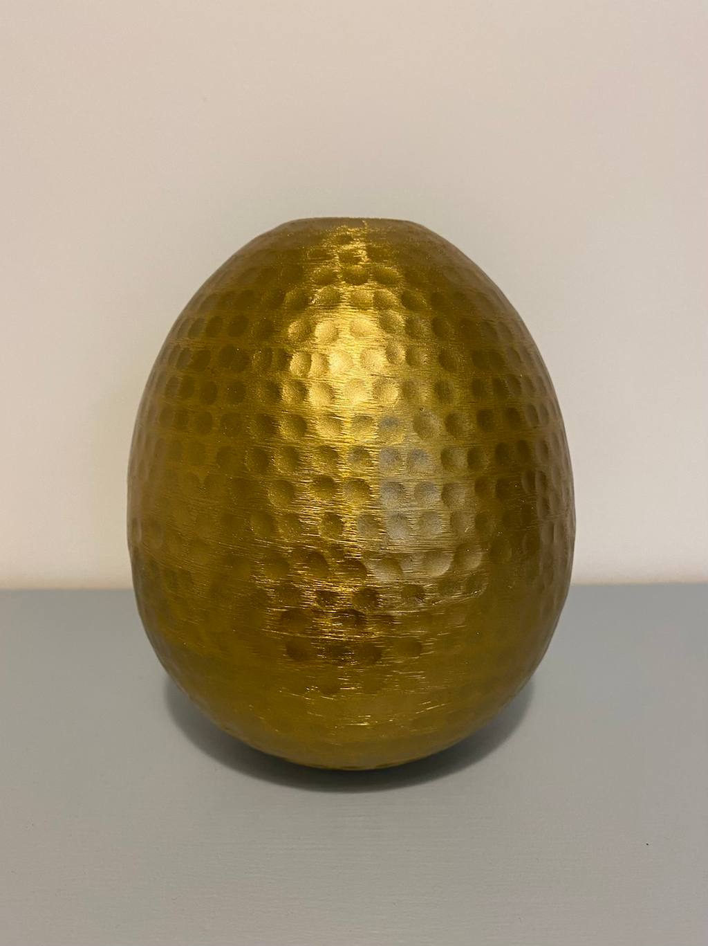 Hammered Metal Oval Vase