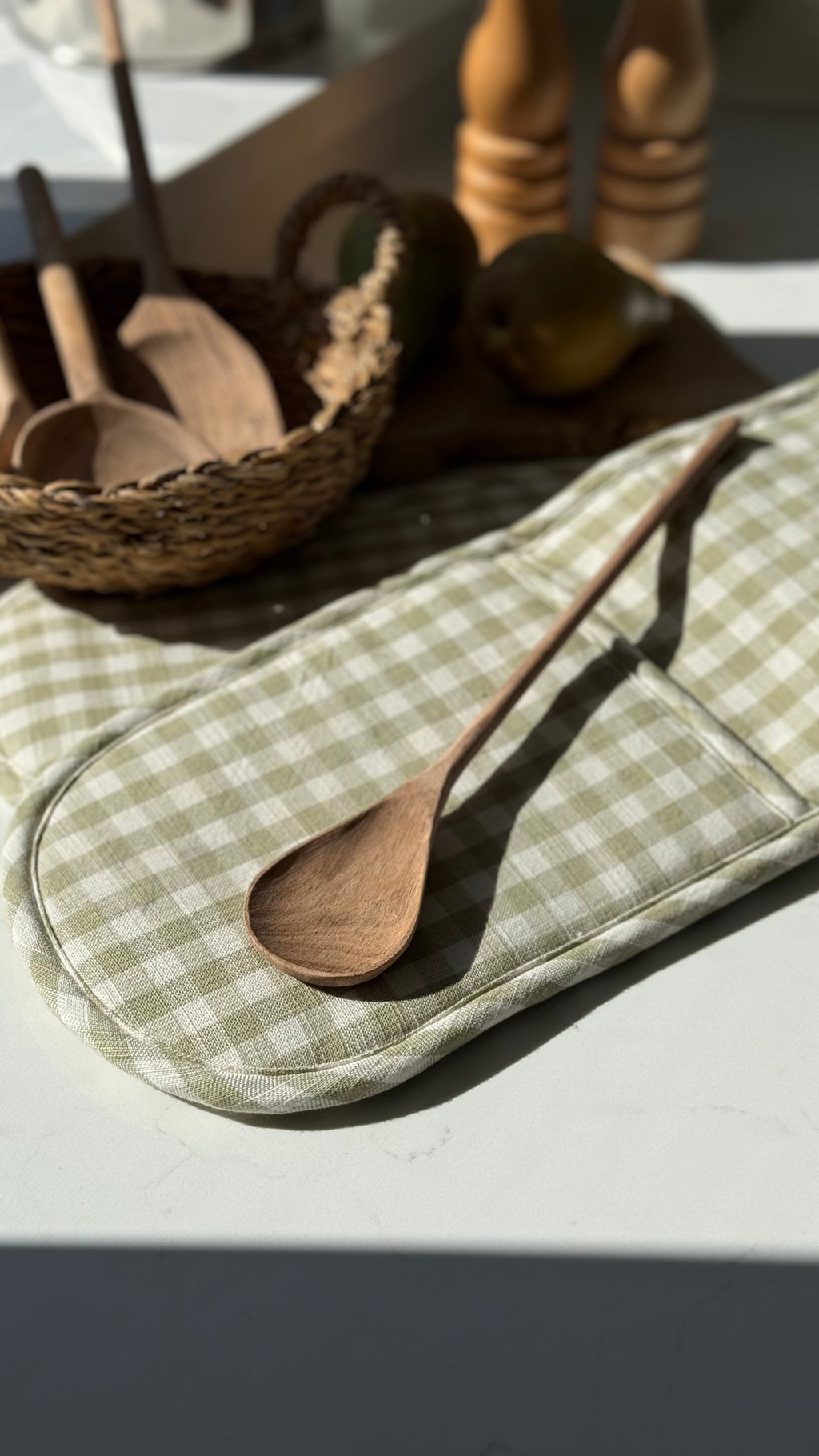 Acacia wood pear shaped spoon
