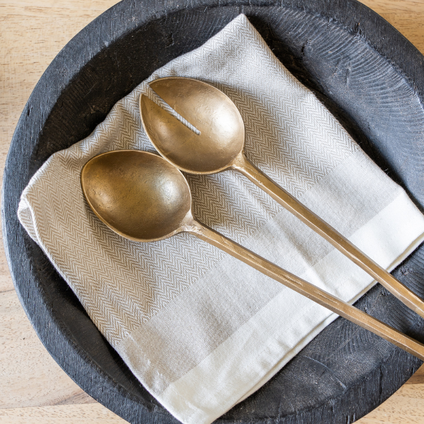 Brass salad servers