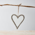 Silver metal heart decoration