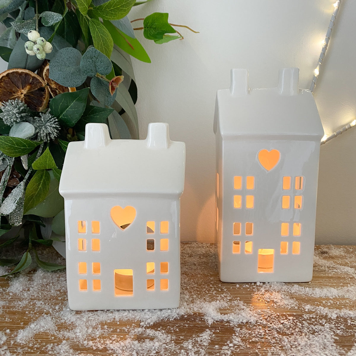 Christmas House tealight holder, medium