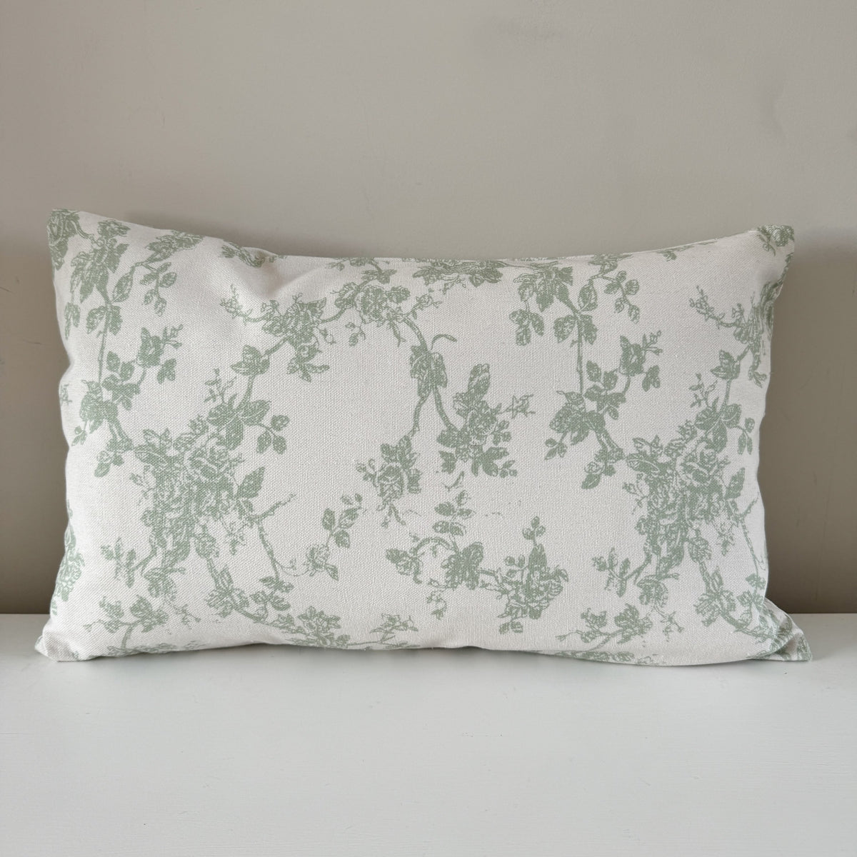 Sage floral cushion 50 x 30