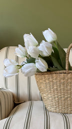 White faux tulip stem