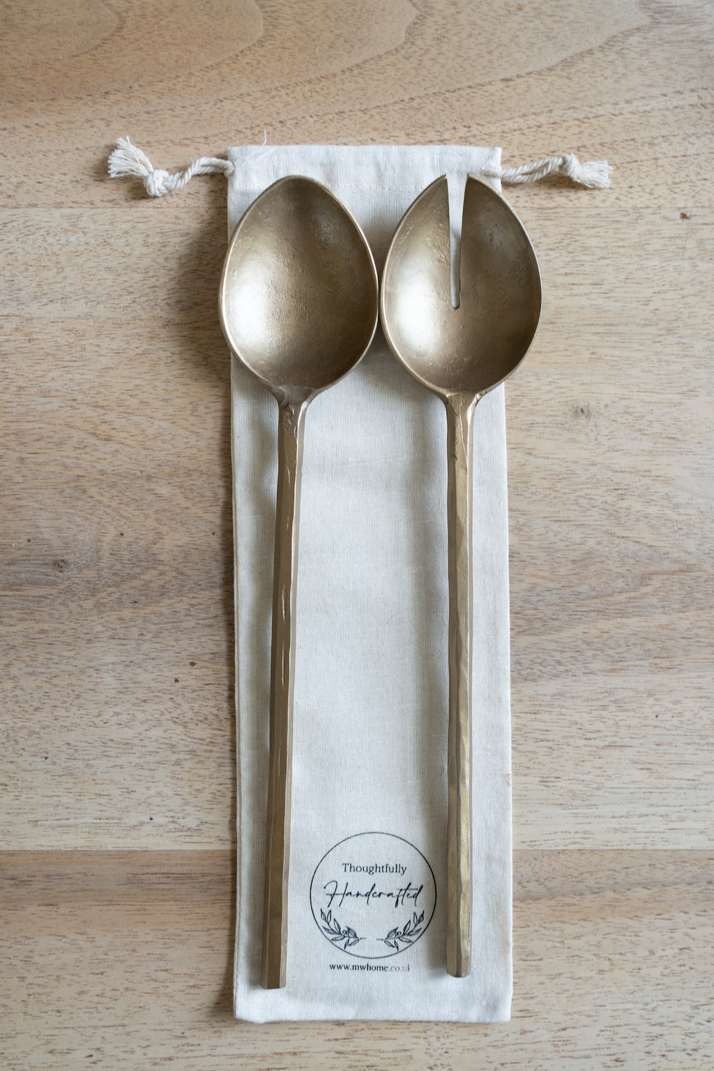 Brass salad servers