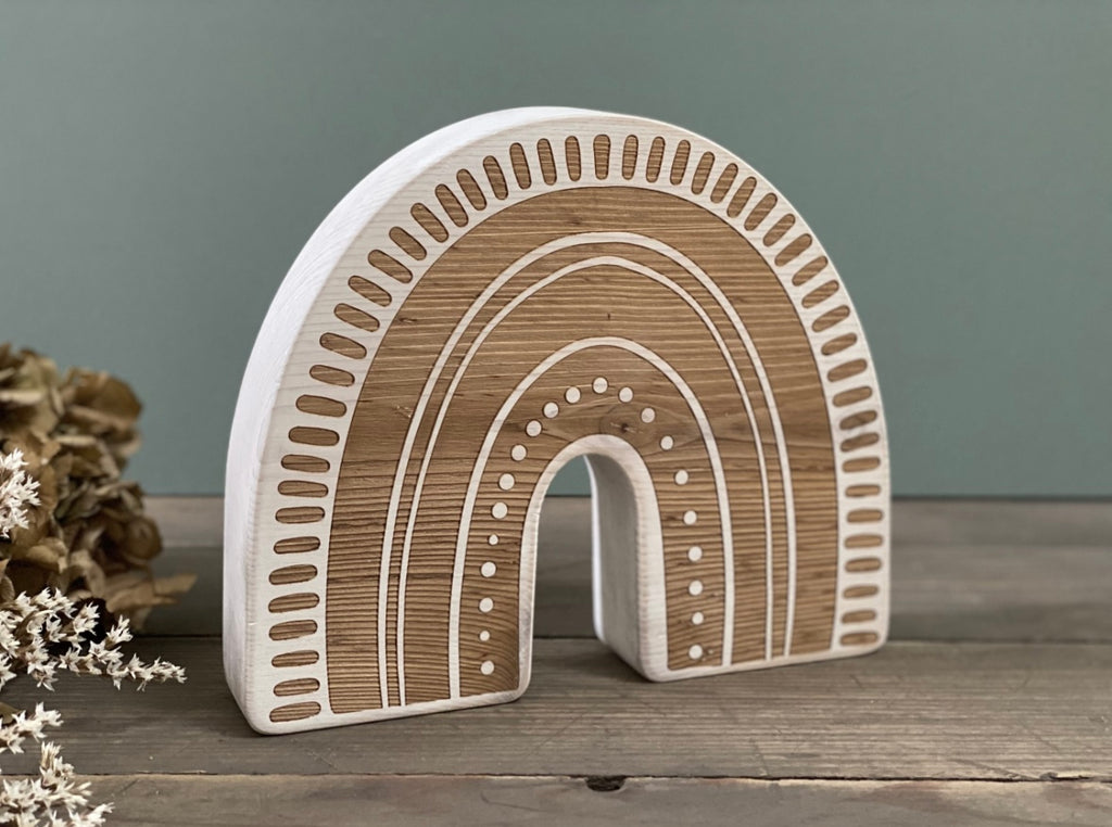 Rustic wooden rainbow