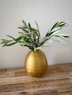 Hammered Metal Oval Vase