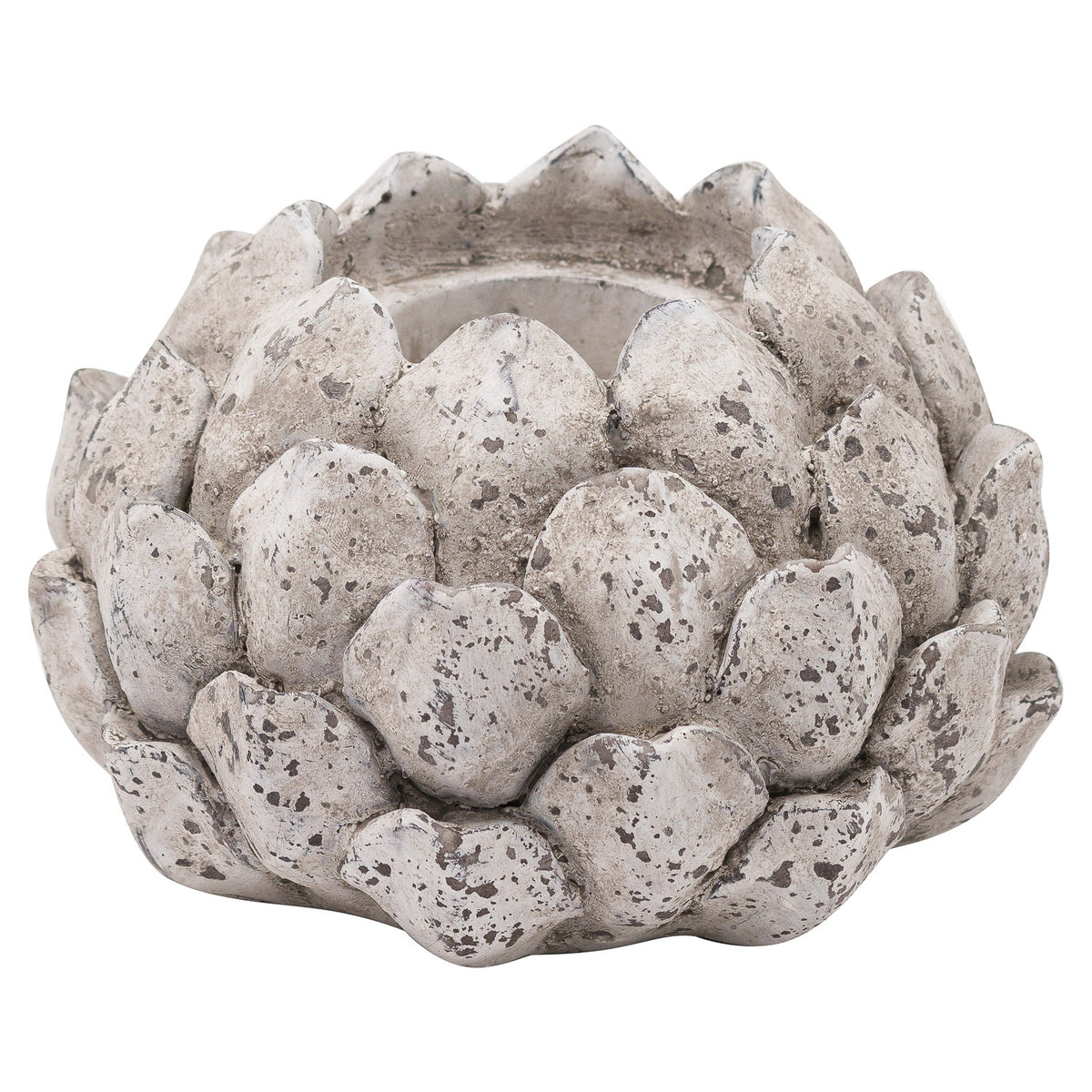 Stone effect artichoke tealight holder