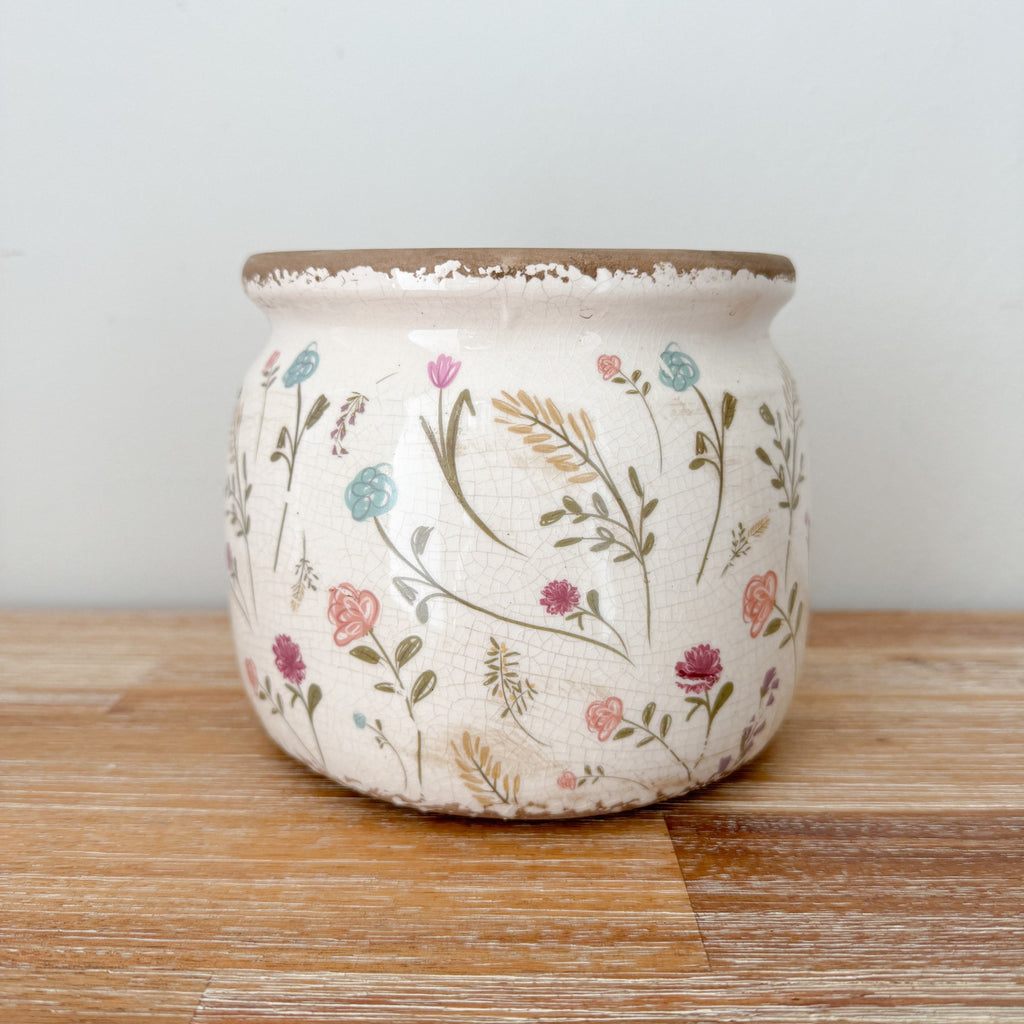 Vintage floral planter