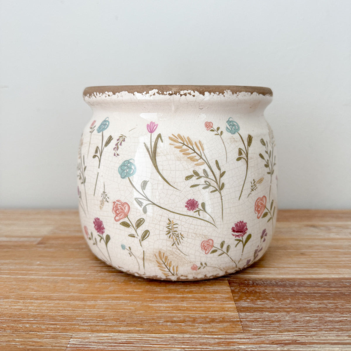 Vintage floral planter