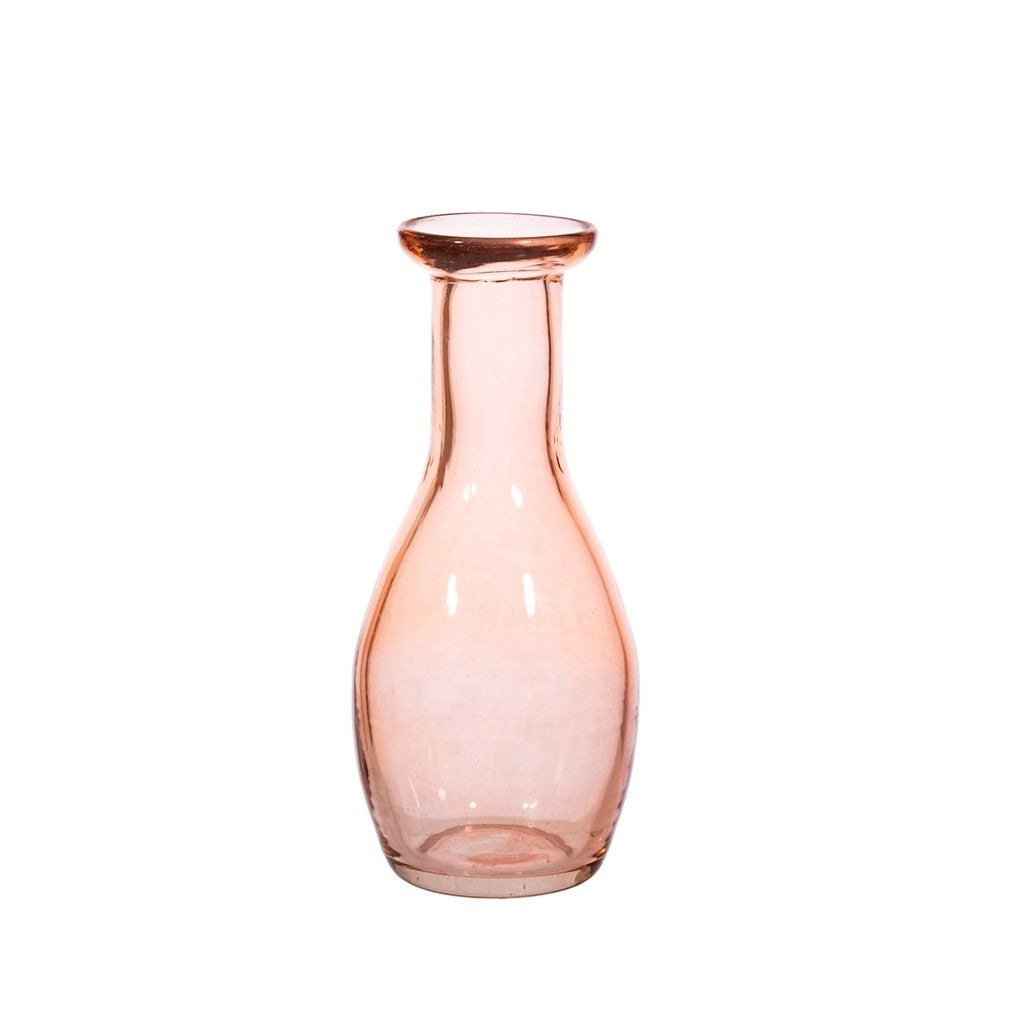 Pale pink recycled glass bud vase