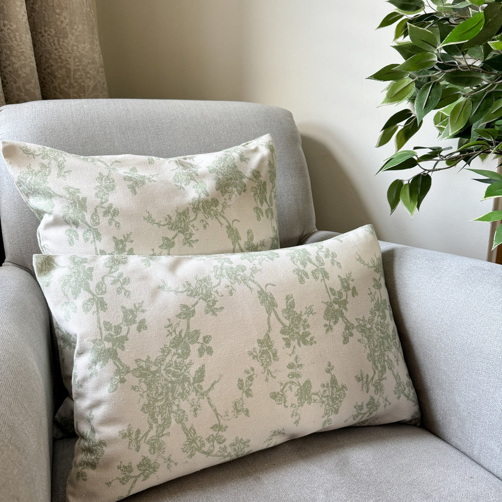 Sage floral cushion 45 x 45