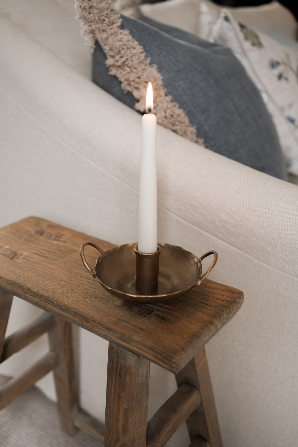 Forged dish candle holder