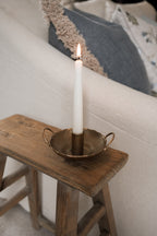 Forged dish candle holder