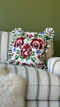 Feeoni ruffled vintage floral cushion