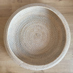 Whitewash rattan bowl