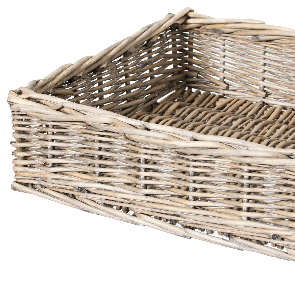 Grey wicker tray