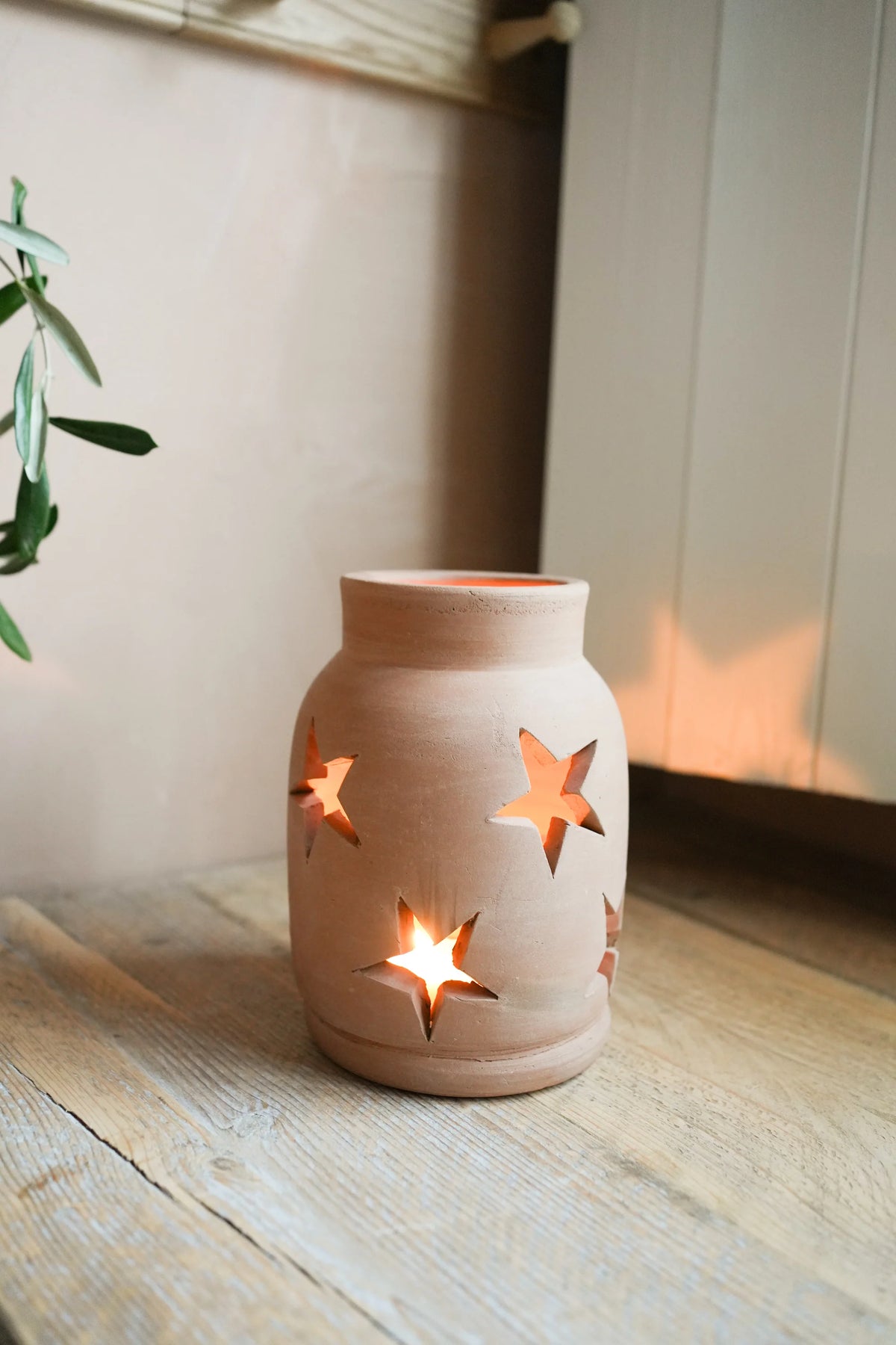 Terracotta star lantern