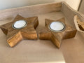Wooden Star Tealight Holders - Set of 2