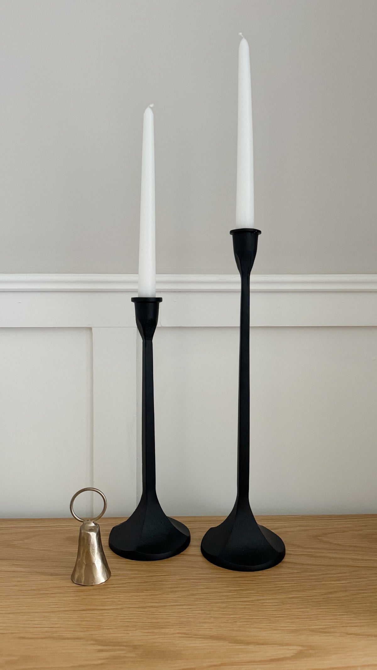 Black taper candle holder - 32cm