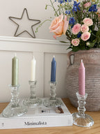 Glass candlestick holder
