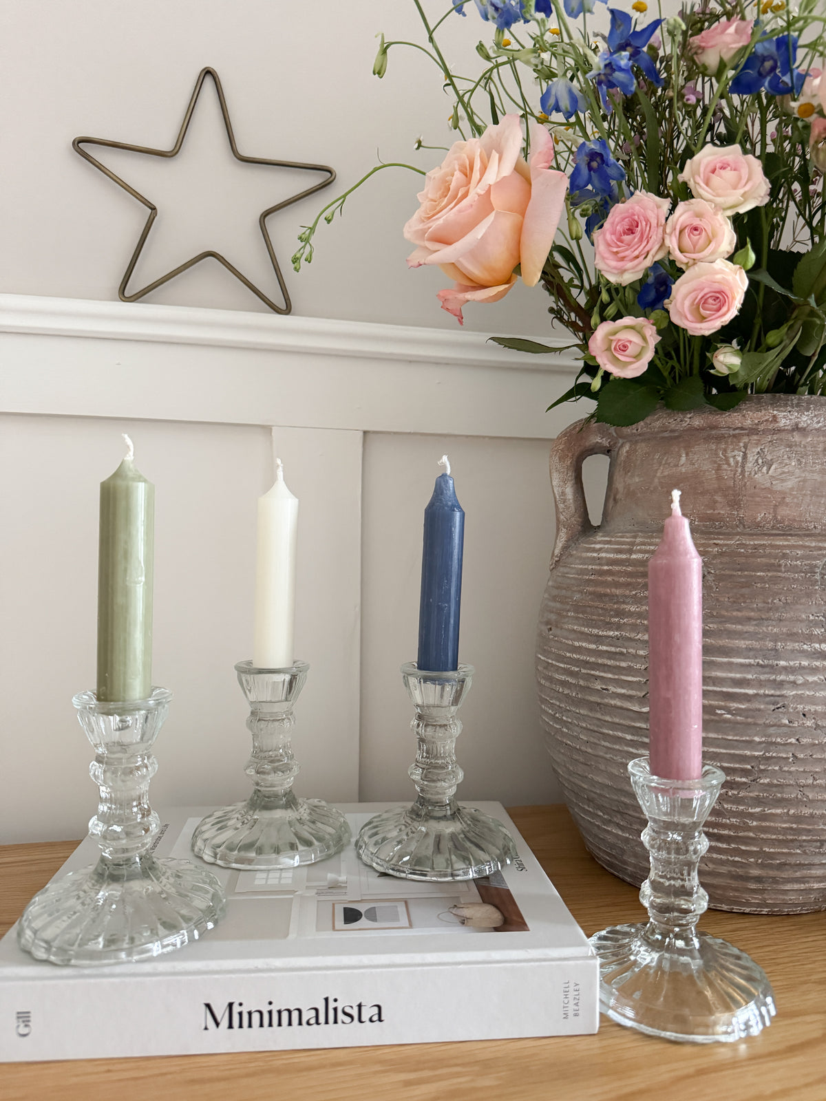 Glass candlestick holder