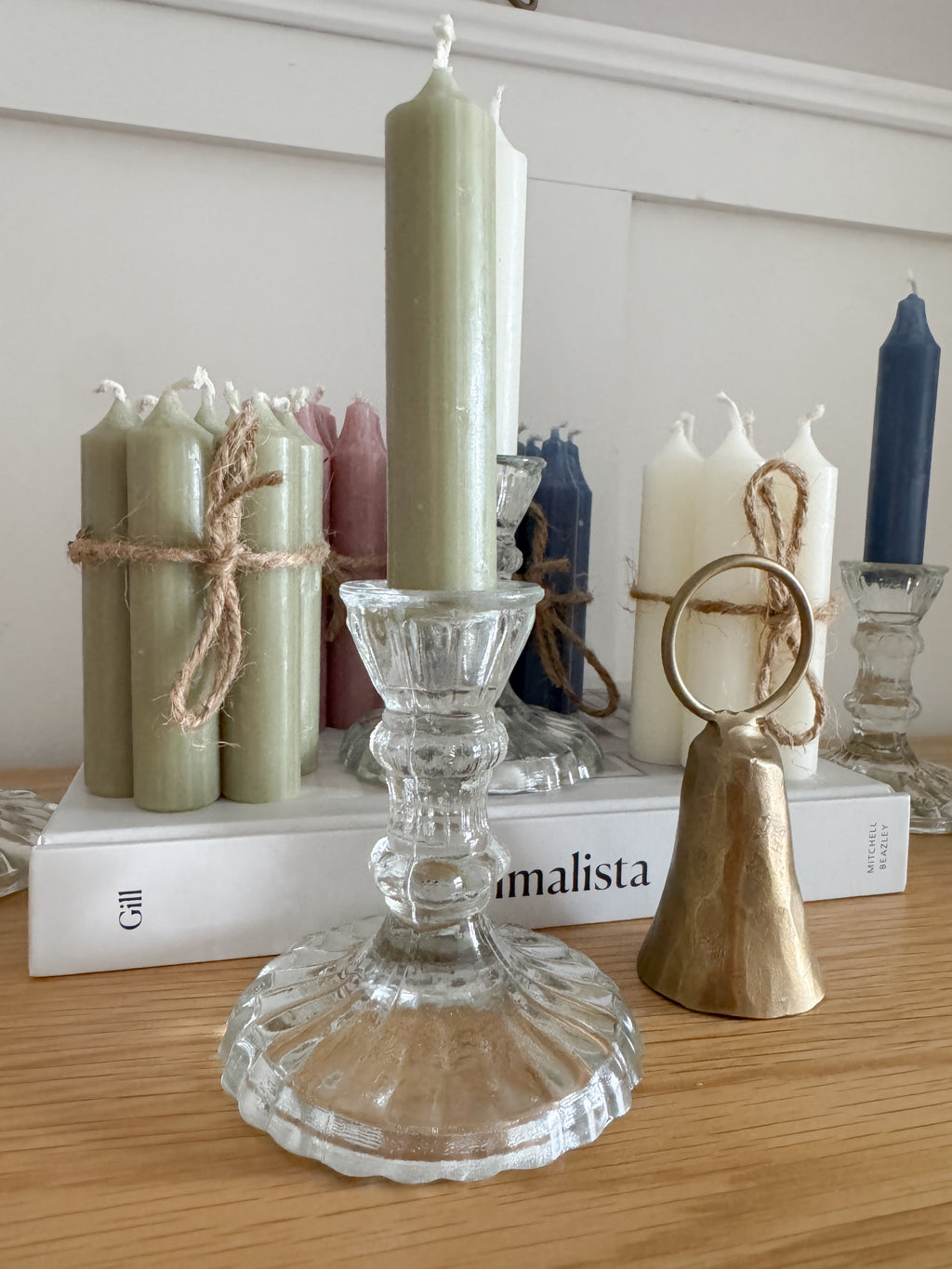 Glass candlestick holder