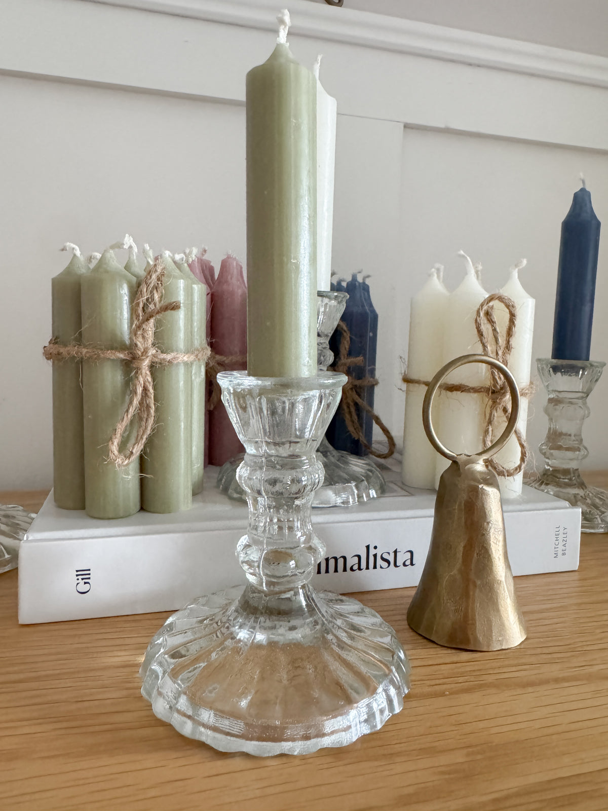 Glass candlestick holder