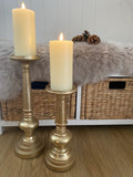 Antique Brass Effect tall candle holder
