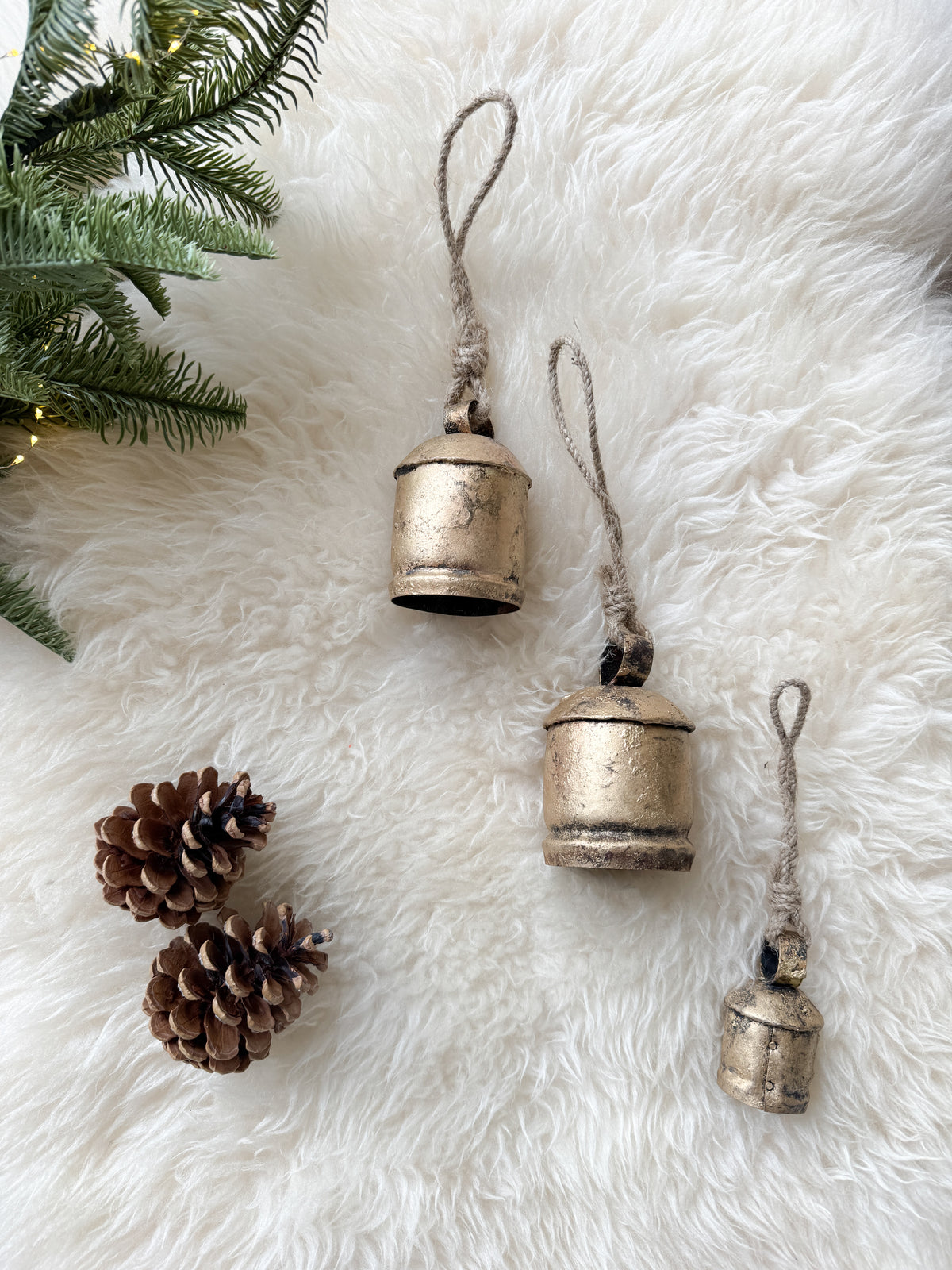Brass cow bells set of 3