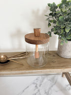 Glass honey jar