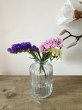 Ribbed glass bud vase
