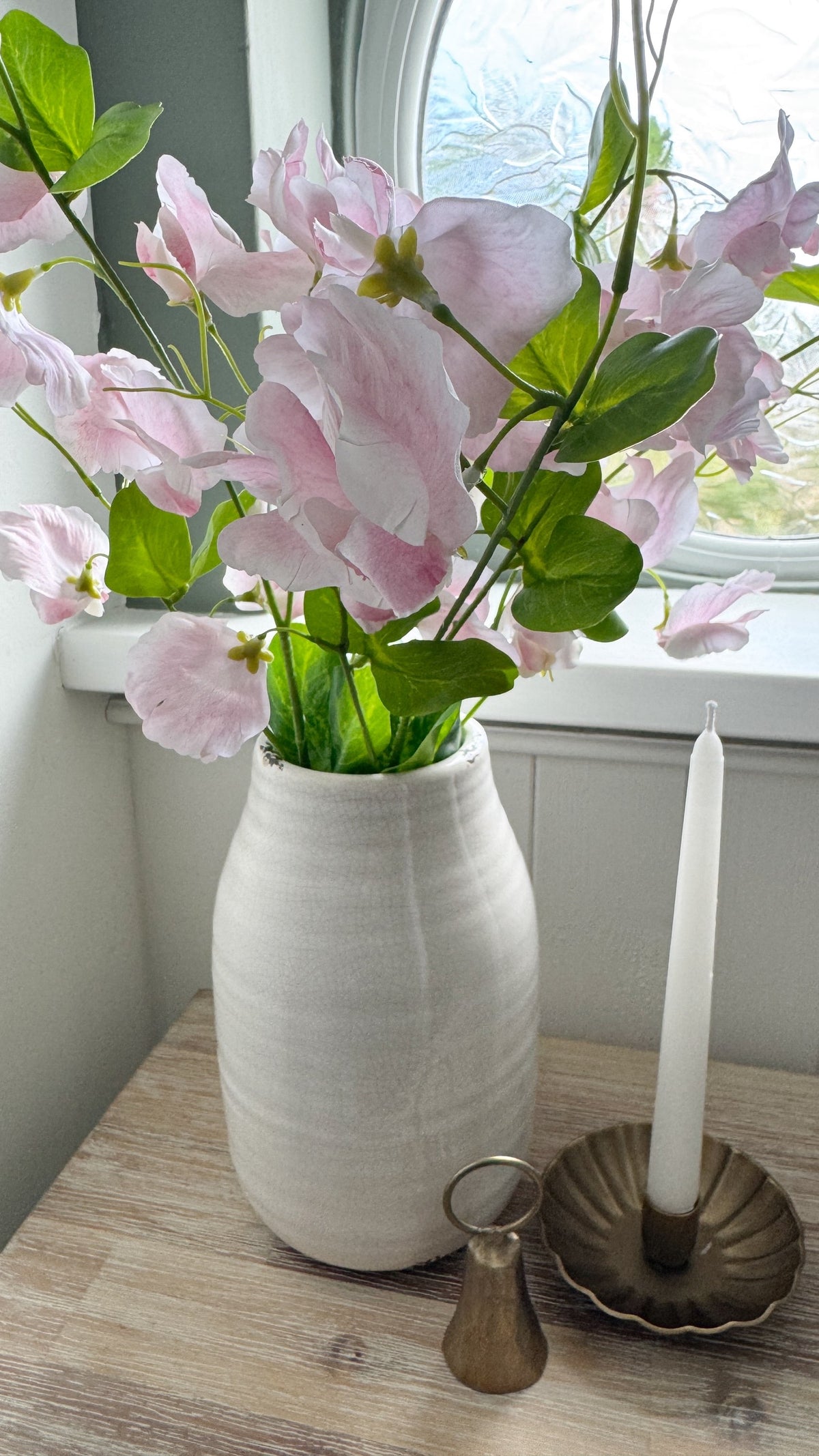 Pink sweetpea stem