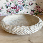 Whitewash rattan bowl