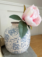 Blue vintage floral jar