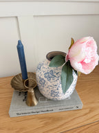 Blue vintage floral jar