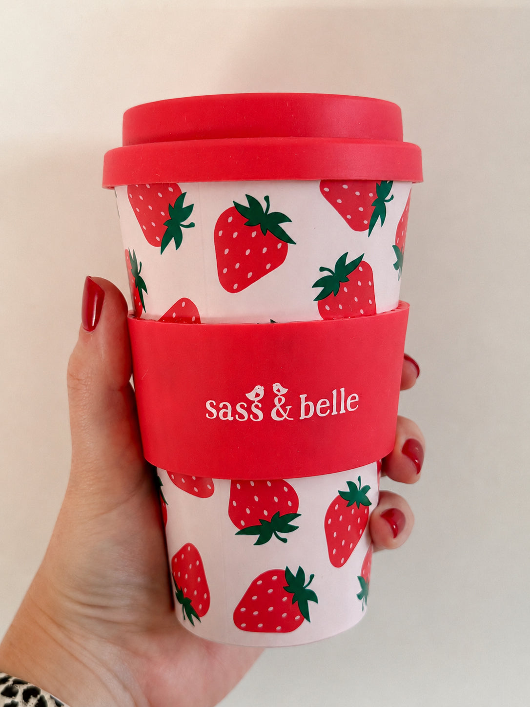 Strawberry travel mug