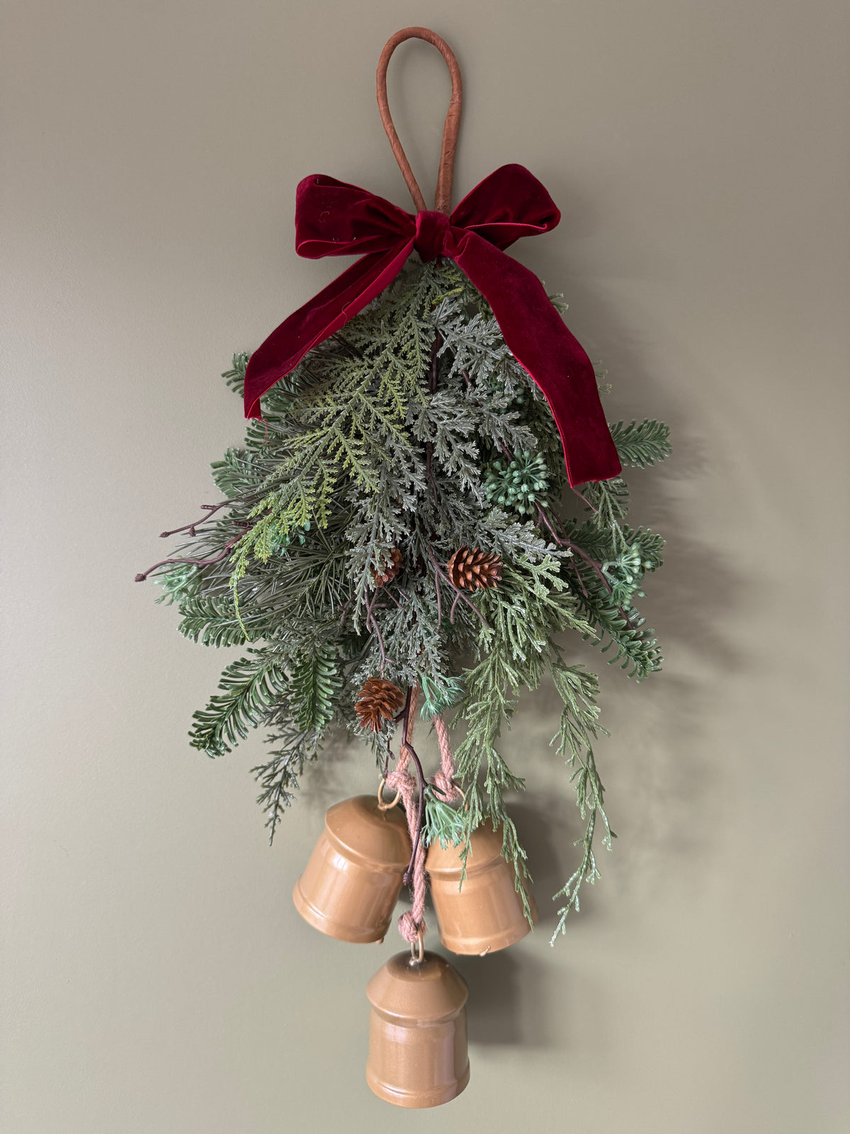 Christmas swag with bow and bells