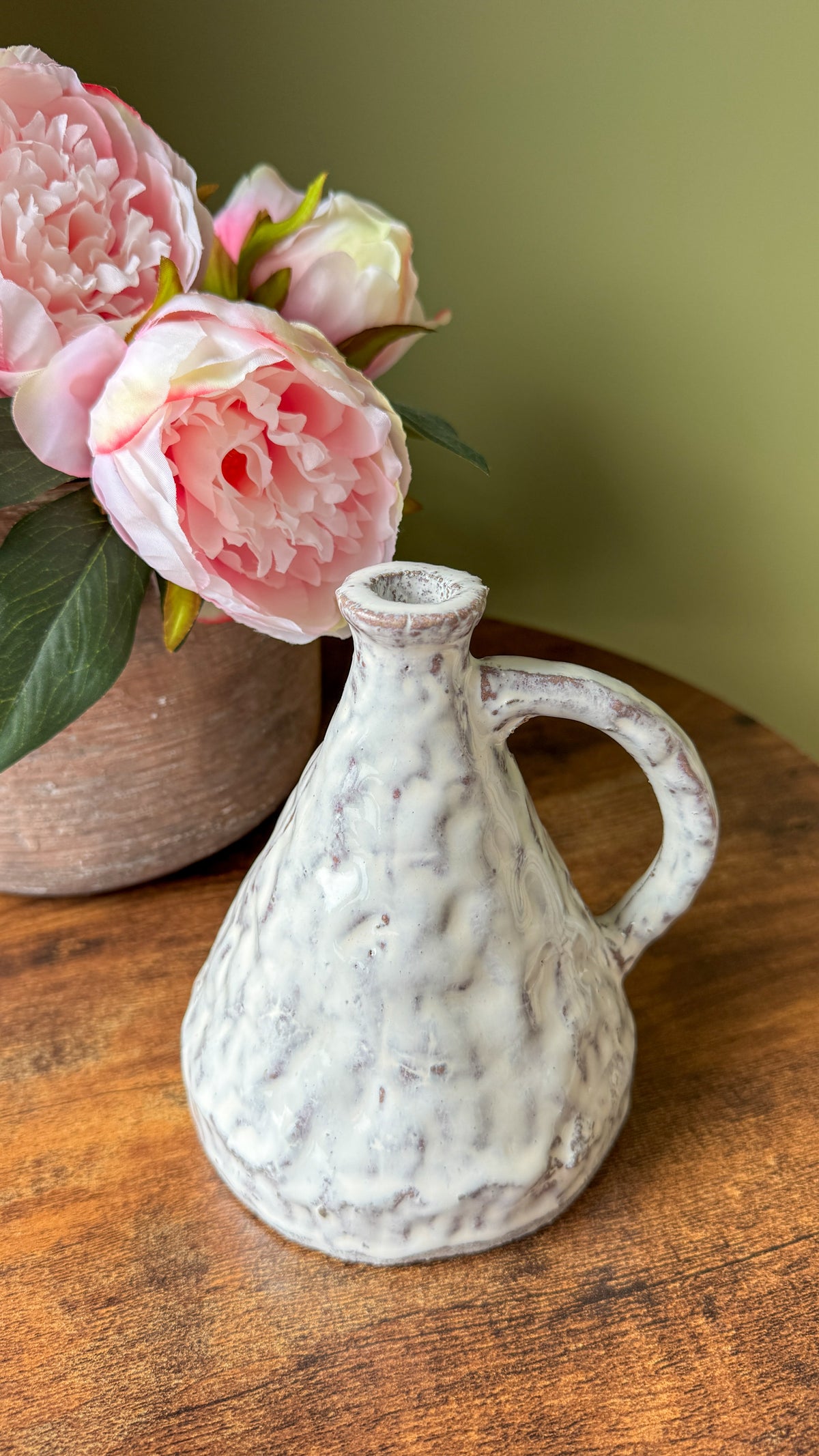 Aged terracotta chunky bud vase
