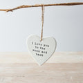 To the moon and back ceramic heart