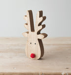 Wooden reindeer with pompom nose