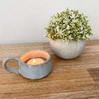 Stoneware tealight cup - eggshell