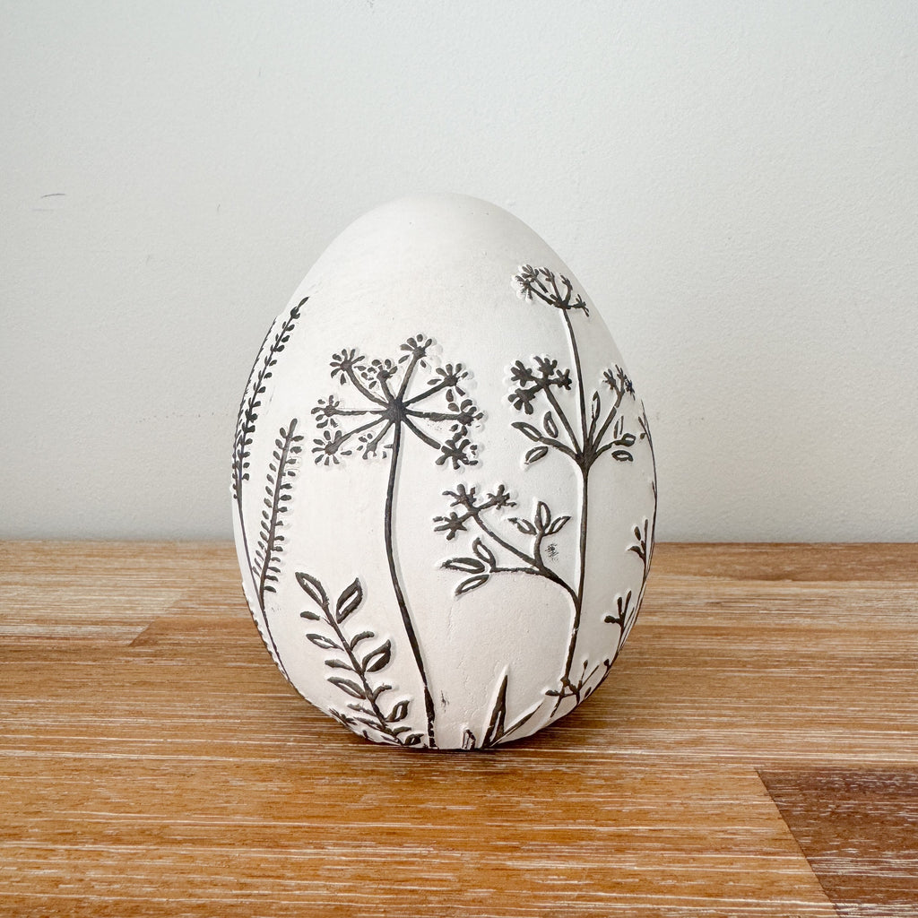 Wildflower concrete egg decoration