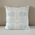 Powder blue floral print cushion 45 x 45