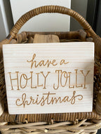 Holly Jolly Christmas wooden plaque